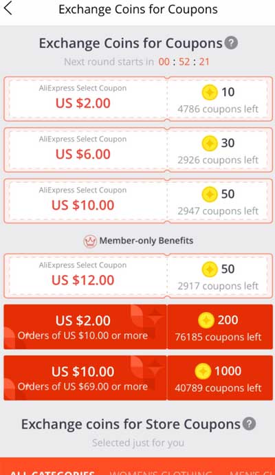 Exchange Coins for Coupons