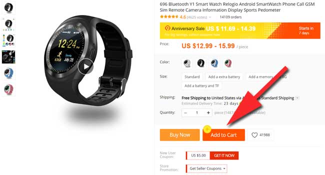 add items to your cart Anniversary Aliexpress