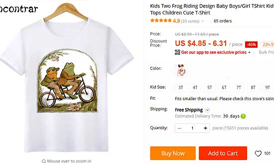 Kids Two Frog Riding Design Baby Boys/Girl TShirt Kids Funny Short Sleeve Tops Children Cute T-Shirt