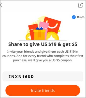How to find and share your Invite Code.. Share to give US $19 & get $5