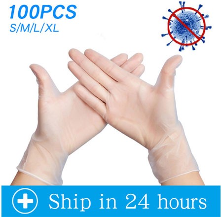 Anti infection Gloves 100pcs/lot Food Grade Waterproof Allergy Free Disposable Work Safety Gloves ffp3 Glove Mechanic