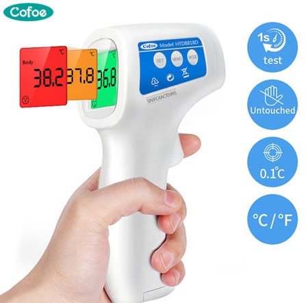 Cofoe Non-contact Body Thermometer Voorhoofd Digitale Infrarood Thermometer Draagbare Non-contact Termometro Baby/Adult Temperatuur