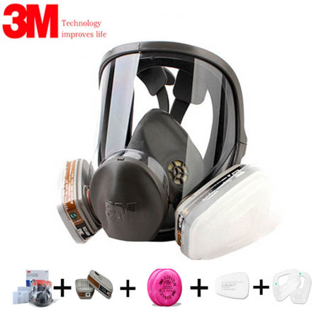 Authentic 7/9/17In1 3M 6800 Painting Spray Gas Mask Organic Vapors Safety Respirator Full Facepiece Protection Respirator AliExpress