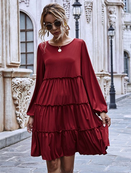 Cotton Ruffle Midi Dress