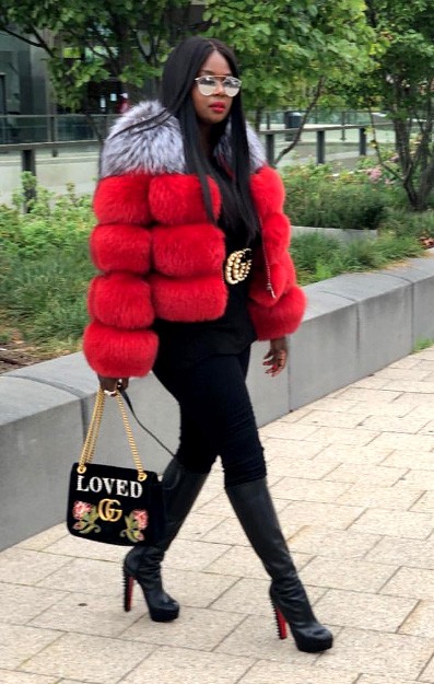 Natural Real Women Red Silver Fox Fur Coat Luxury Female Fur Jacket