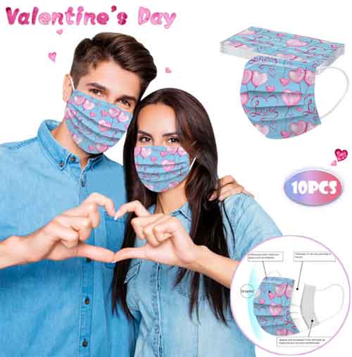 Disposable Face Masks - Happy Valentine's Day