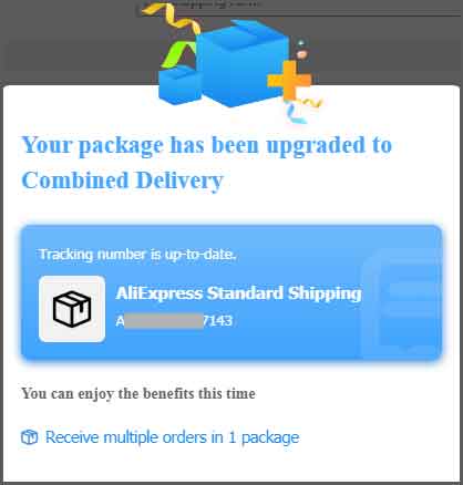 Receive multiple orders in 1 package AliExpress