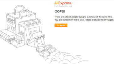 Aliexpress How do I fix the error? OOPS! There are a lot of people trying to purchase at the same time. You are currently in line to visit.
