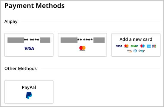 How to add a PayPal payment method to AliExpress