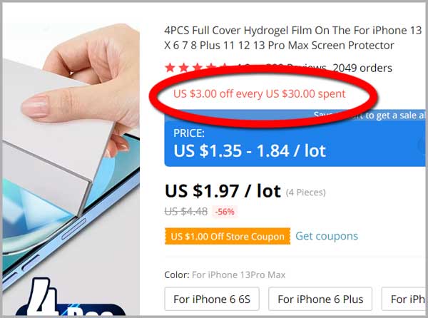 US $3.00 off every US $30.00 spent AliExpress Summer Sale 2022