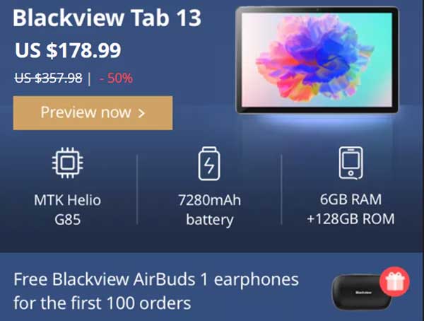 Blackview Tab 13 AliExpress deals