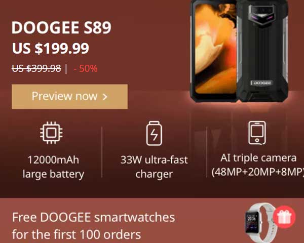 DOOGEE S89 Free Gifts Aliexpress New Gadgets On AliExpress