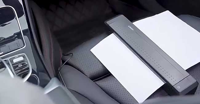 Portable printer in the car