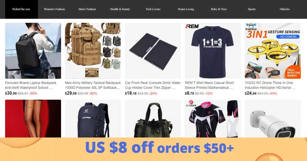 Get $8 Off Orders Over $50 At AliExpress