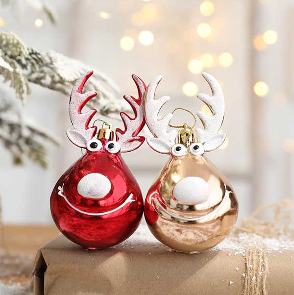 Cute elk Christmas balls
