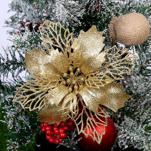 Glitter Artificial Flowers Christmas