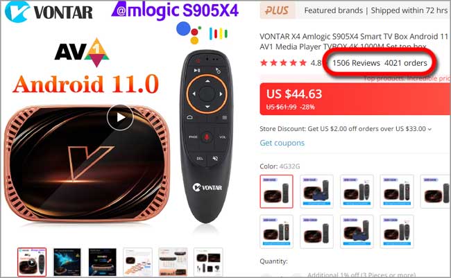 Top electronic products Smart TV Box Android 11 4GB