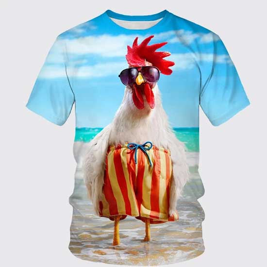 graphic chicken print T-shirt
