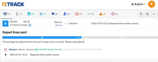 AliExpress Tracking parcels on 17track