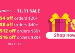 Discount AliExpress 11.11 Sale Items + $4 off $20 Promo