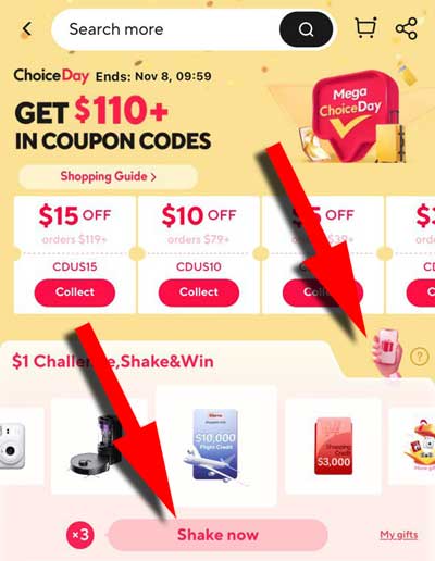 Shake & Win AliExpress 11.11