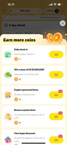 Earn more coins