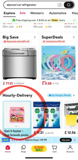 food delivery aliexpress uk